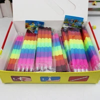 4 pcs creative rainbow free assembly multi functional bullet block pencil changeable deformation 8 section pencil stationery