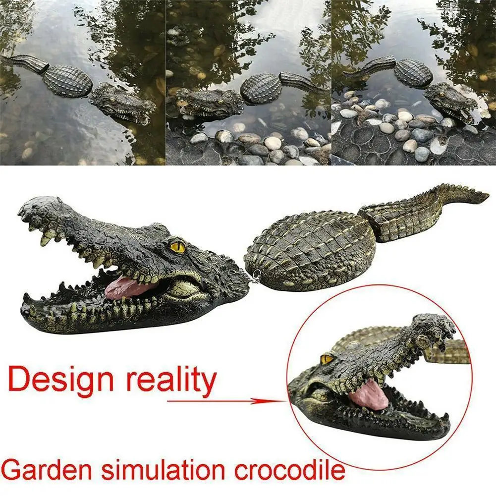 

Floating Crocodile Decoration Pond Resin Simulation Ornament For Predator Heron Duck Control Garden Decoration Pool Decor