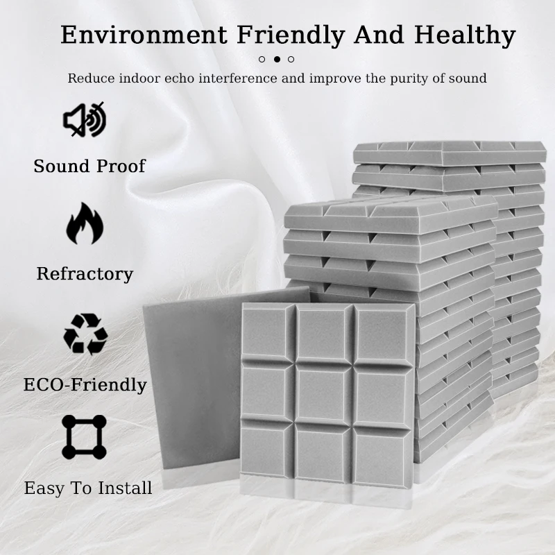 Акустическая пена TOUO 6-24 шт. звукопоглощающие со скошенными краями 9 блоков плитка