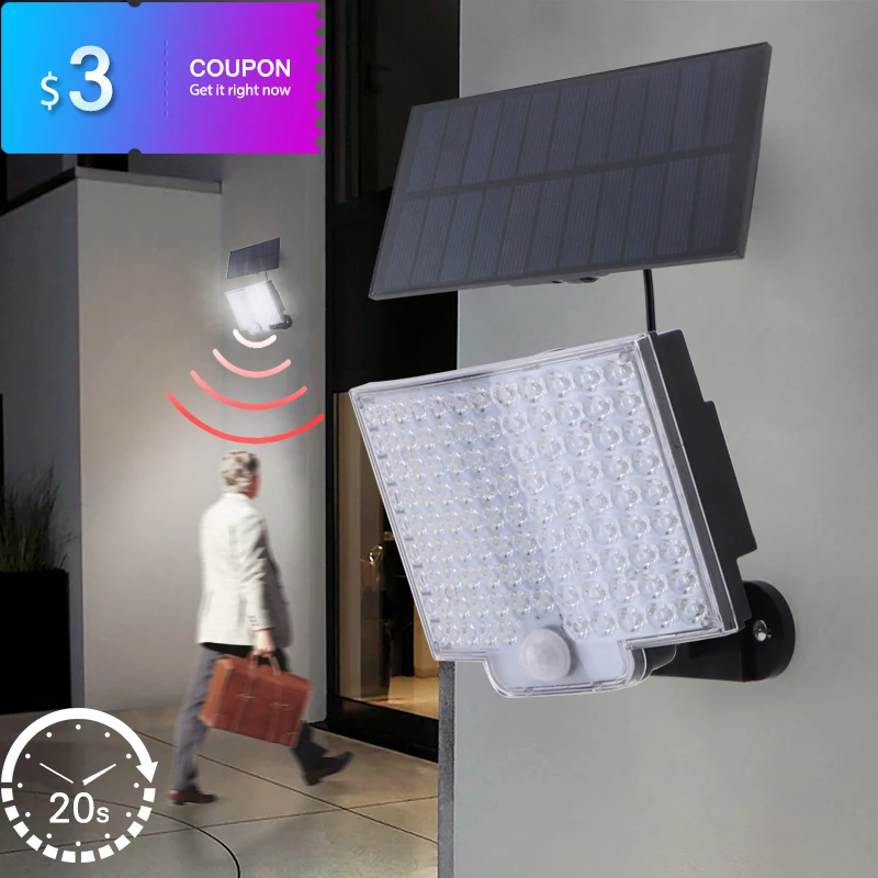 Прожектор с солнечной панелью водонепроницаемый Уличный настенный светильник