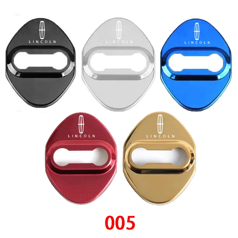 4pcs/set Stainelss Steel Car Door Lock Cover Emblem Stickers for Lincoln Continental MKC MKZ Corsair Protection Accessories - купить по