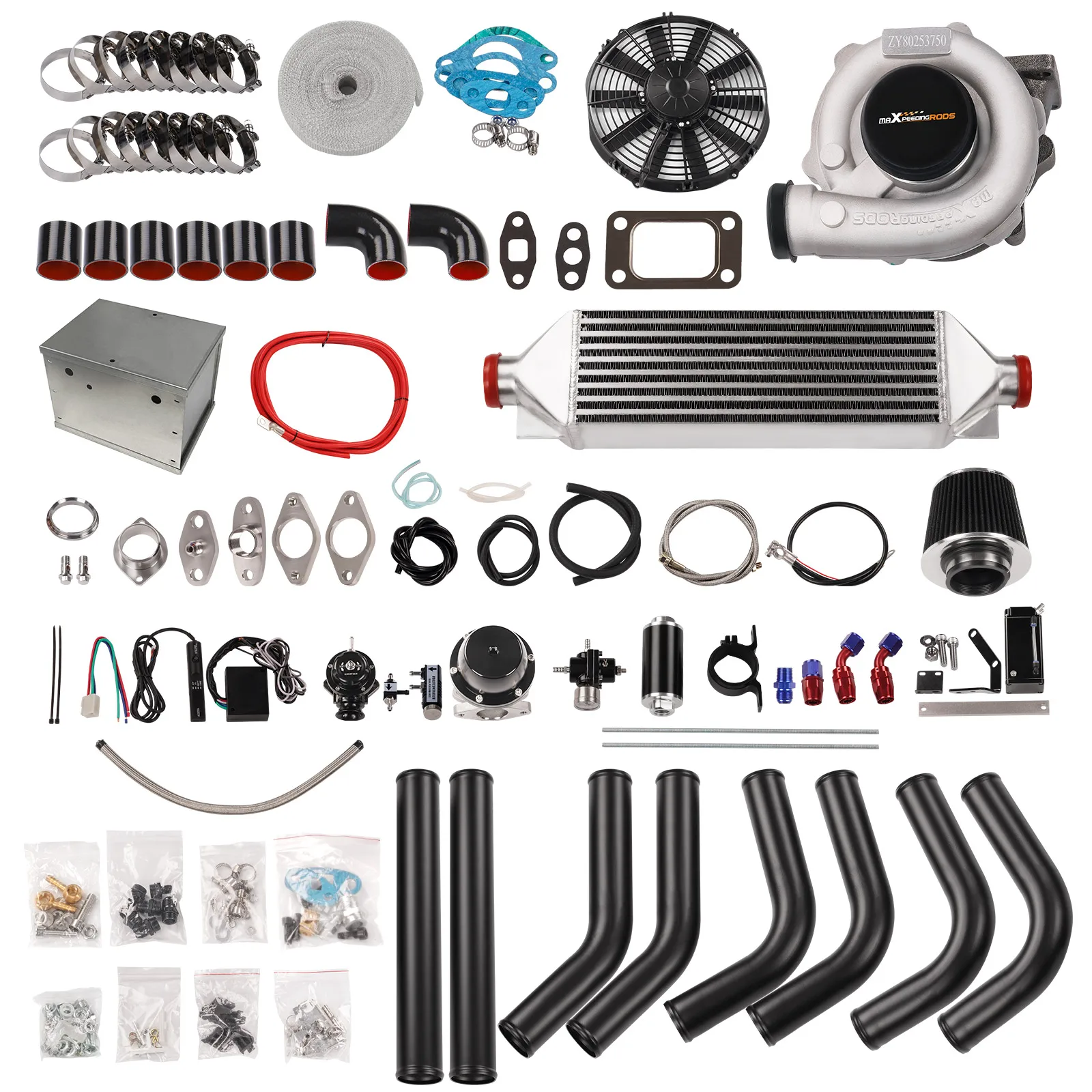 

Top Quality T3 T4 Turbo BOV Intercooler Kit for LS1 LS2 LS6 Engine+ Air Filter Oil Catch Can