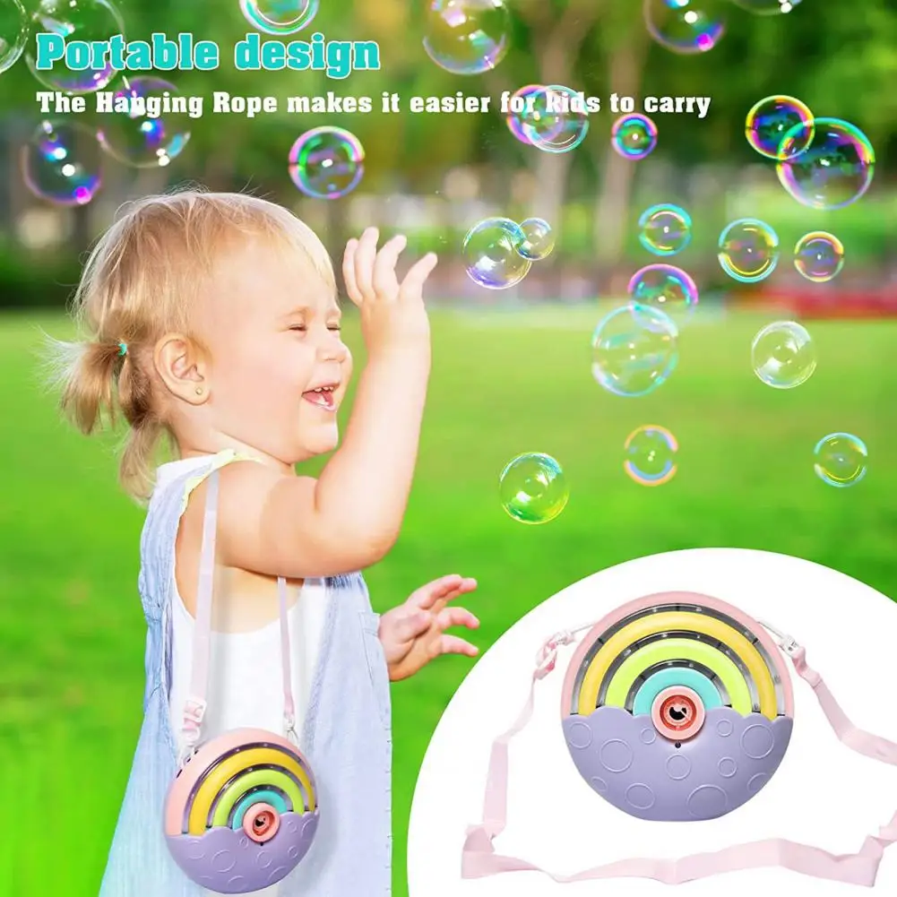 

Bubble Machine Portable Rainbow Bubble Machine For Children Automatic Machine Toy For Indoor Bath Time Party Outdoor Yard And