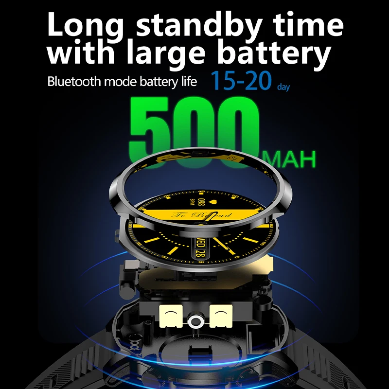 Новые мужские умные часы с двойным чипом Bluetooth и поддержкой мониторинга