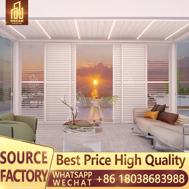 Крышка для перголы RTS алюминиевая Жалюзийная беседка уличная биоклиматическая