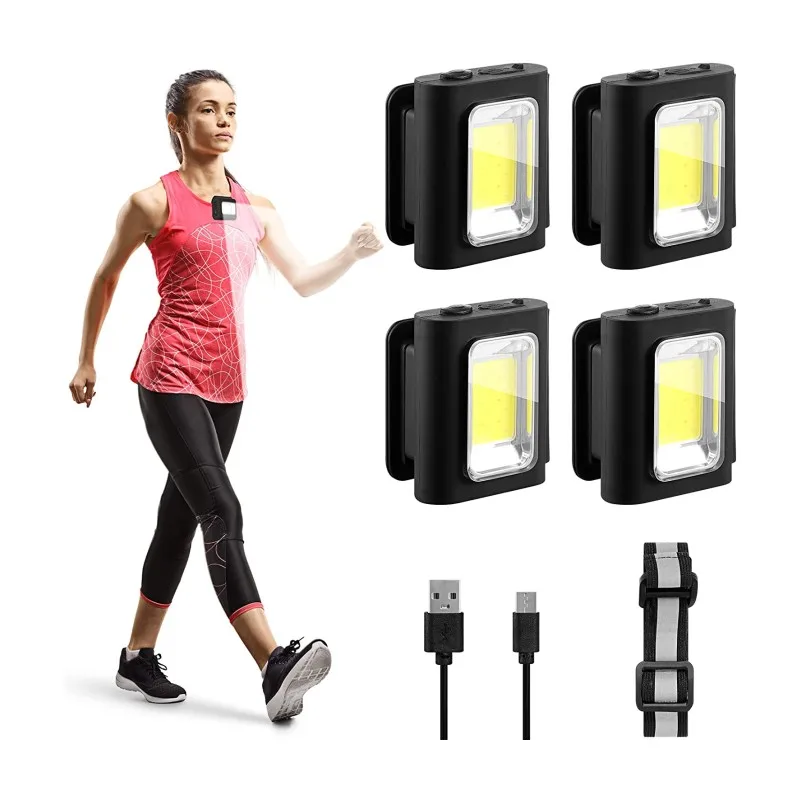 

Led Running Lights Rechargeable Protable Work Lamp Clip on Worklight Headlamp Led Headlight Magnetic COB Light for Sport Walking