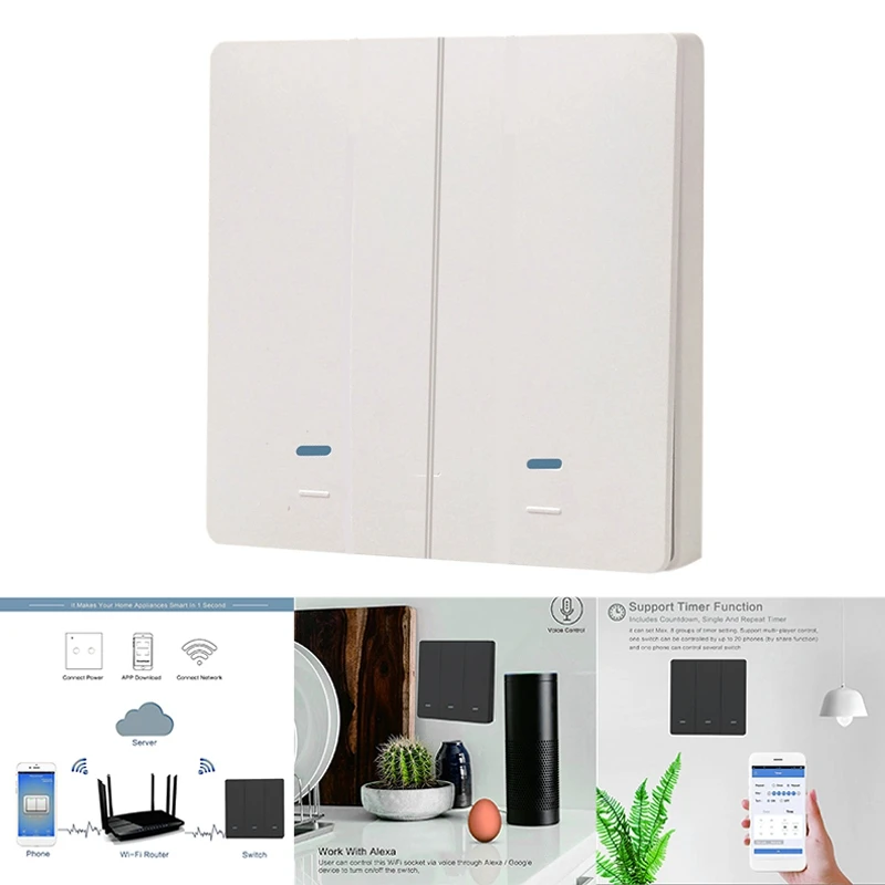 

Smart Wifi Rocker Button Switch Smart Home Wall Switch EU/ UK Standard For Google Home Alexa Smart Life APP