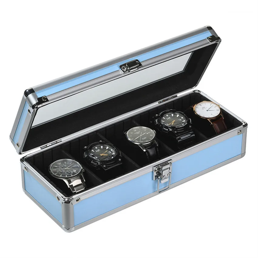 

Luxury Jewelry Watch Box Aluminum Case Men Watch Boxes Storage Organizer Box Display Men's Watches Case Gift Ideas Free Shipping