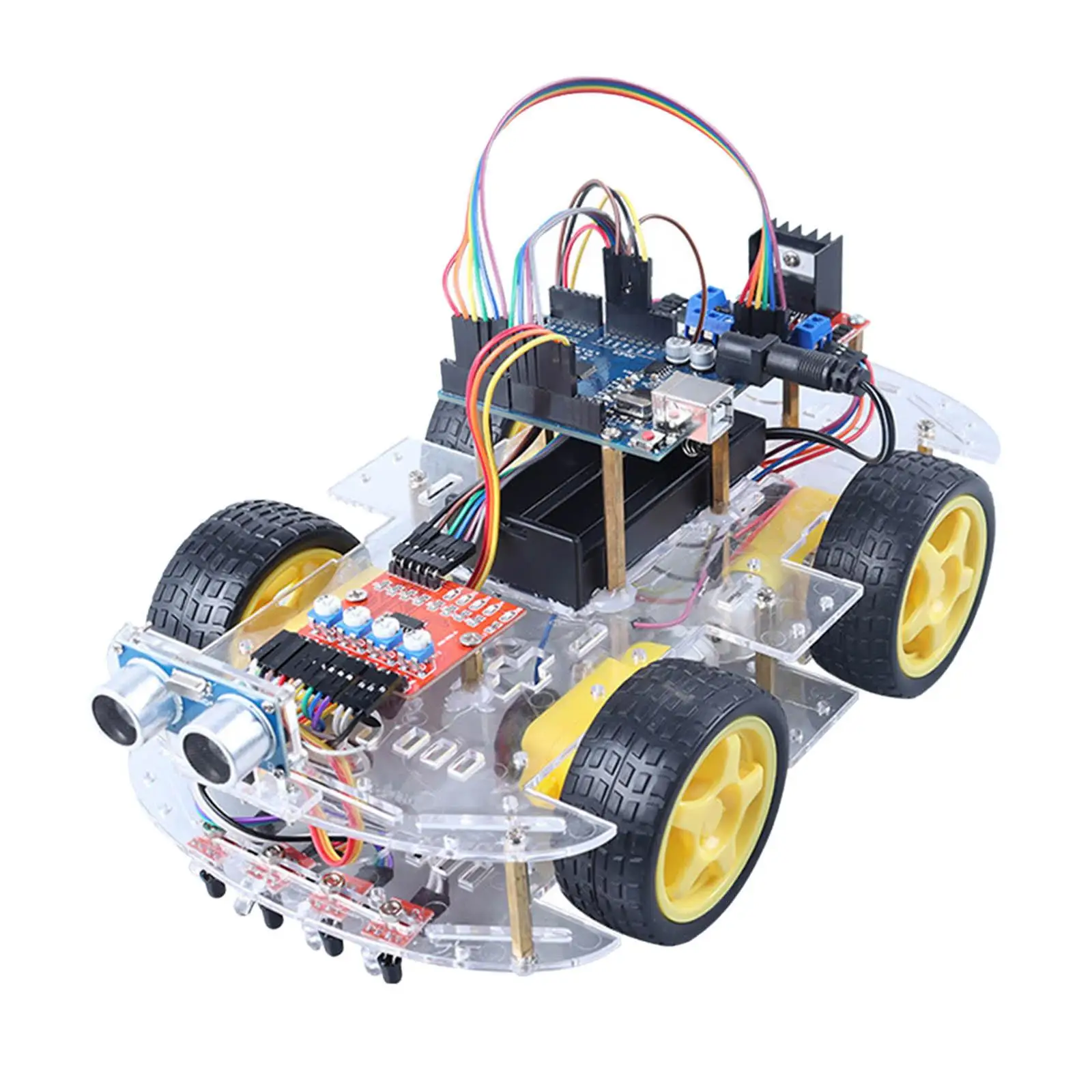 

4WD Smart Robot Car Kits With Infrared Obstacle For UNO Programming Project,Electronic DIY Kit With Ultrasonic Sensor