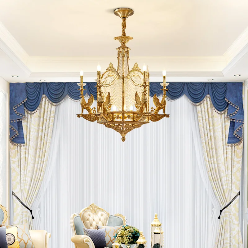 DINGFAN Европейский стиль новая мода медная люстра лампа для крыльца гостиной