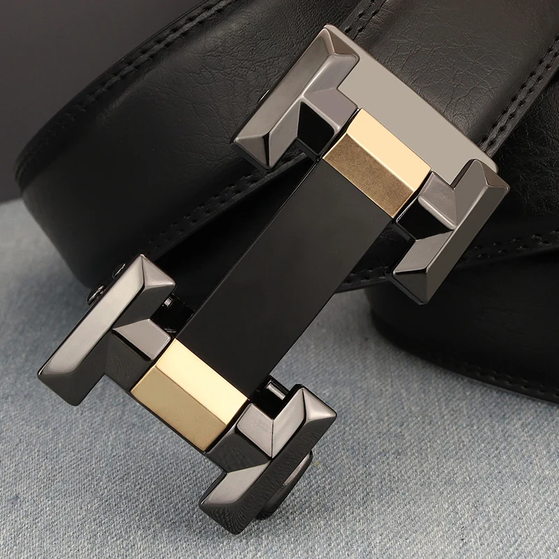 

High quality designer letter belts men Automatic Buckle gray genuine leather luxury famous brand fashion casual ceinture homme