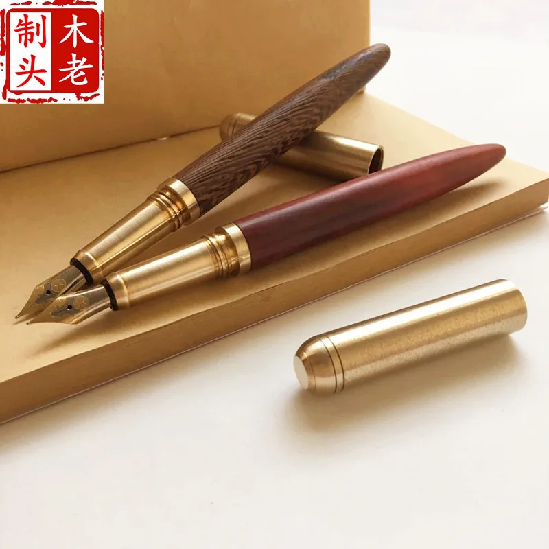 

Retro Brass Sandalwood Pen Signature Pen Business Personality Wooden Copper Rod Gift Pen