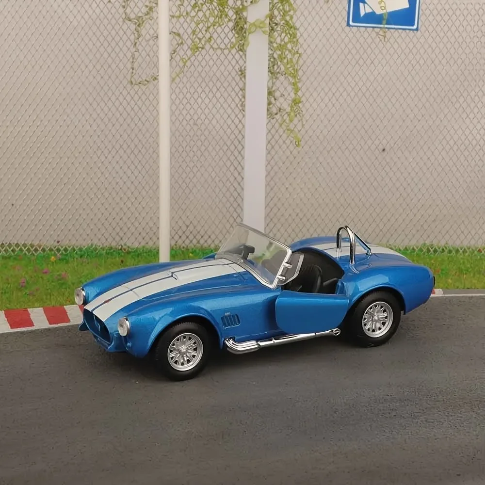 Фото Модель автомобиля Ford Shelby Cobra 427 SC в масштабе 1:32, ретро-игрушка, литая под давлением, RMZ CiTY, миниатюрная, с функцией отката, классическая коллекционная модель, подарок №5