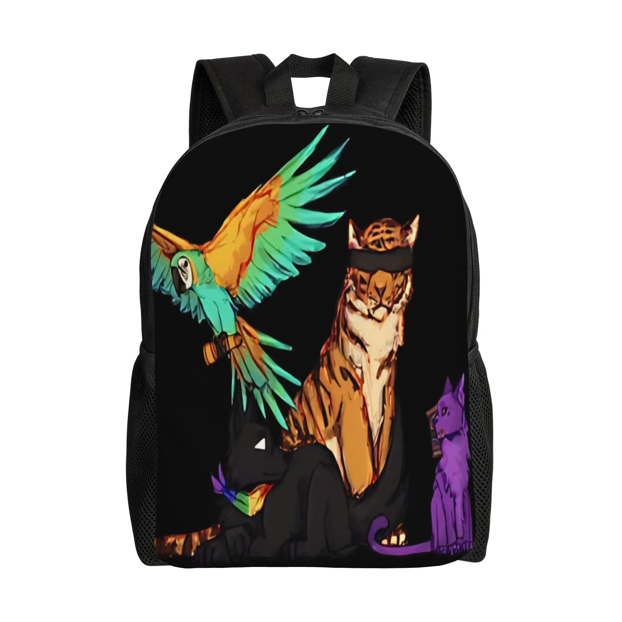 Фото Рюкзак Wemmbu FlameFrags ParrotX2 Animals Cool для студентов и бизнеса, унисекс, для игр SMP, для мужчин и женщин, для ноутбука, холщовый №1