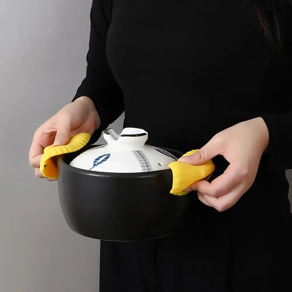 

Прихватки для микроволновой печи, 1 пара, с ремешком, портативная теплоизоляция, Аксессуары для выпечки для дома