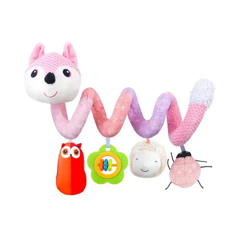 

Dangling Rattle Toys For Stroller Hanging Spiral Soft Toys Kid Crib Cot Pram Wind Chime Sensory Pendant White Soft Cotton