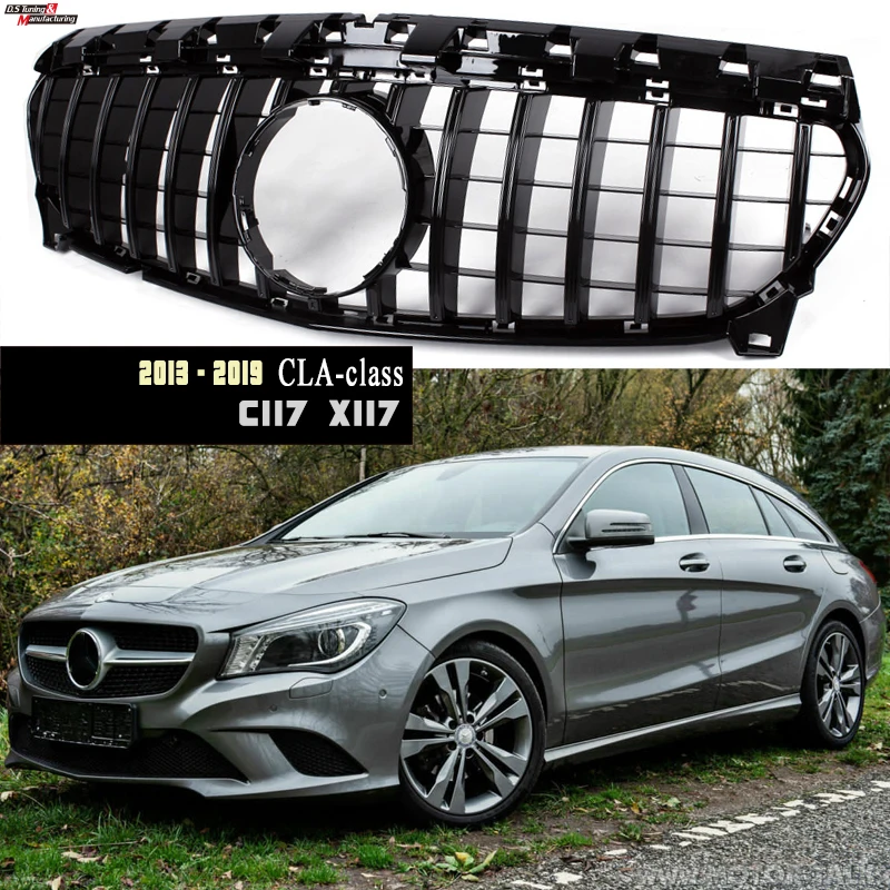 

W117 GT GTR передний верхний Бампер решетка для 2013 - 2019 Mercedes CLA-class C117 Coupe X117 съемный тормоз, не подойдет для CLA45