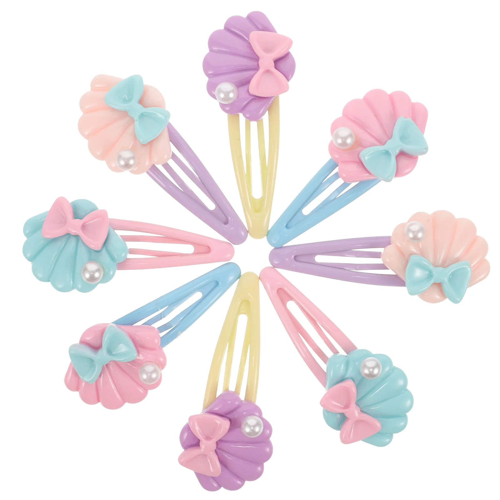 

8 Pcs Womens Hair Clips Resin Crafts Decorations Girls Accessories Volume for Hairpin Seashell