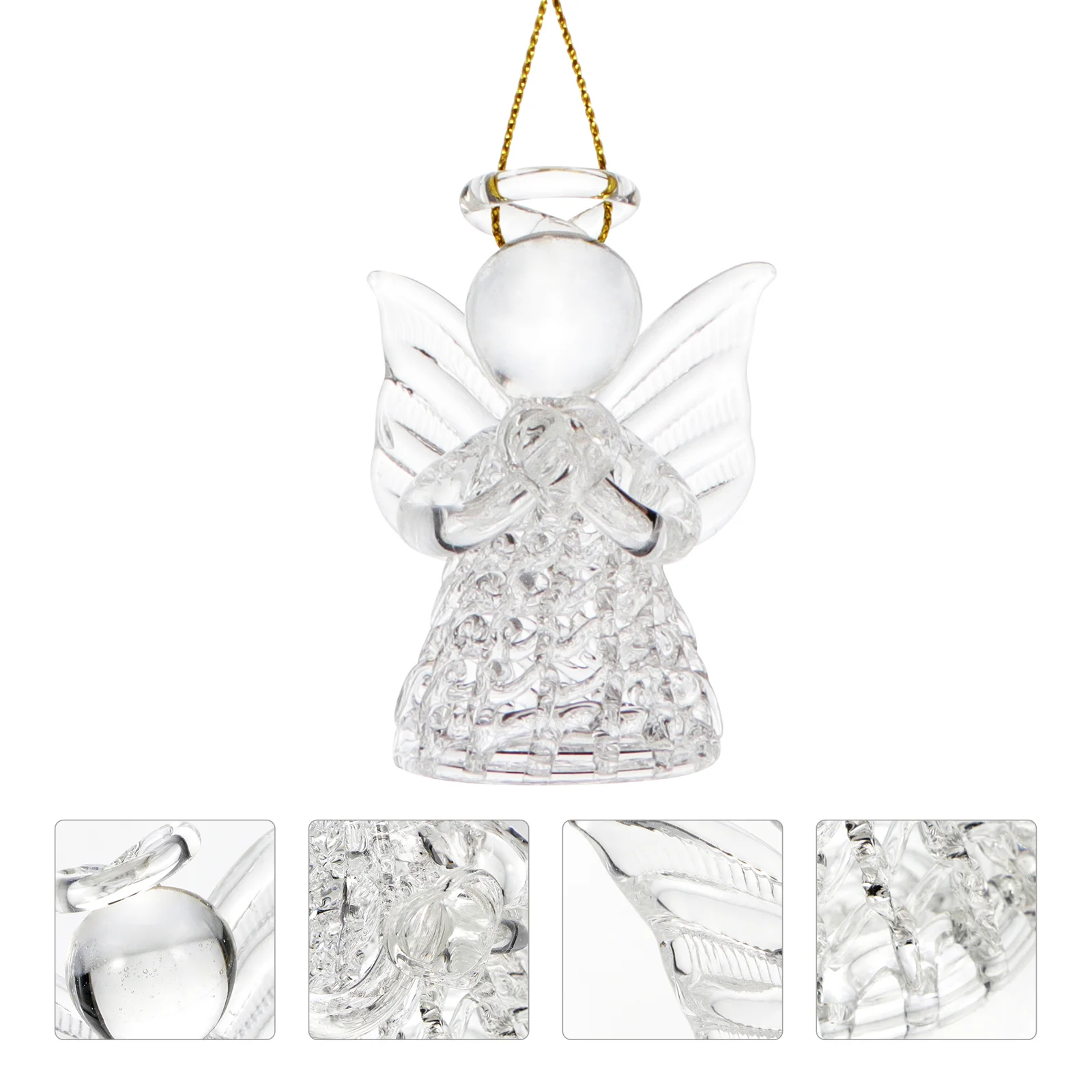 

Angelhanging Ornaments Ornament Angels Christmas Tree Design Pendant Crystal Decor Figurine Car Charm Guardian Clear