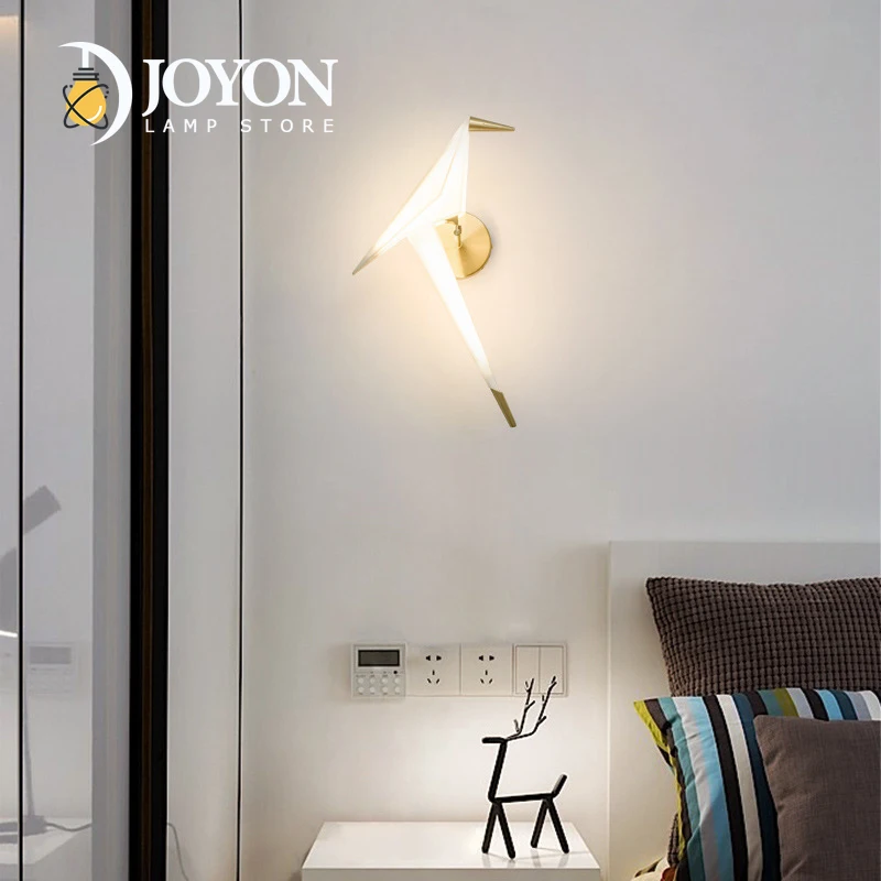 

Modern Light Luxury LED Wall Lamp Little Bird 110V 220V Bracket Light for Bedside Bedroom Living Room Loft Decoration Fixture
