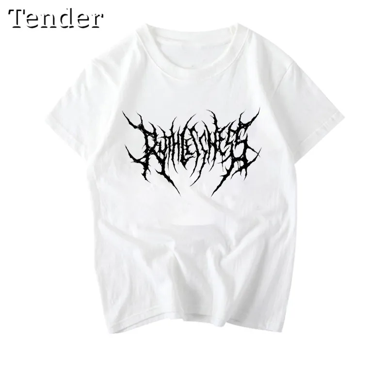 Women's t-shirts korean Black Oversized Tshirt Tops harajuku vintage aesthetic gothic graphic punk clothes dropshipping Hip Hop