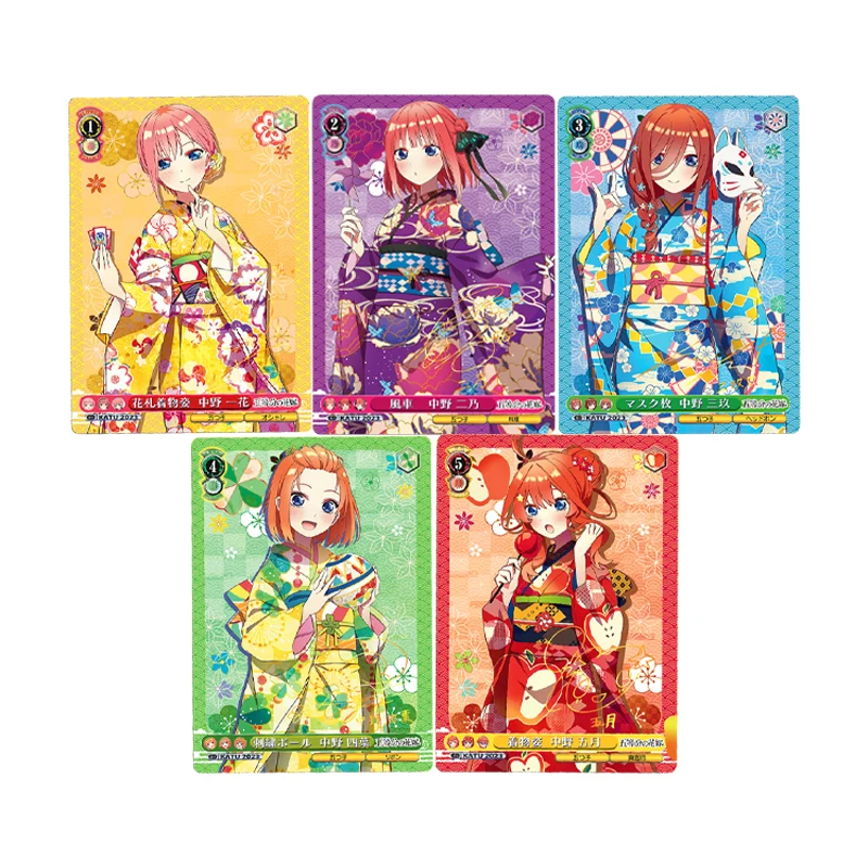 

5pcs/set The Quintessential Quintuplets Nakano Miku Animation Characters Flash Card Anime Classics Game Collection Cards Toy