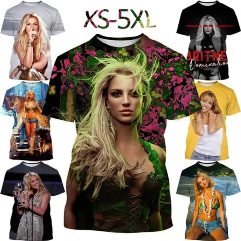 

Singer Britney Spears 3D Printing Men's T-shirt Short Sleeve Round Neck Hip-hop Street Style Unisex T-shirt Sweatshirt Pullover
