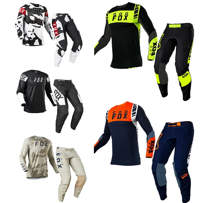 Мотокроссовая майка и штаны Мотоцикл MX Комбинированный комплект экипировки MTB BMX ATV Комбинезоны для экстремального вождения вне дороги Мото спуск Комплект гоночного костюма Эндуро Одежда