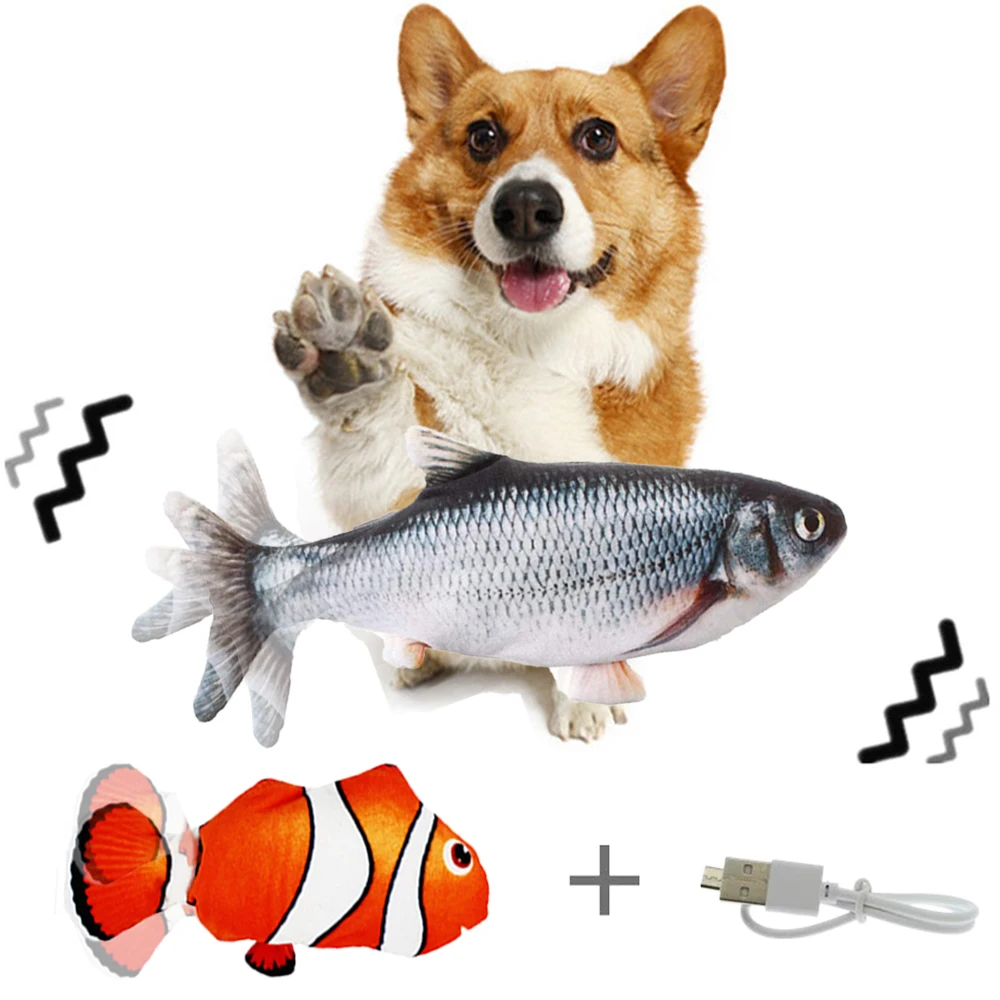 

Interactive Dogs Toy Funny Electric Wiggling Fish For Dogs Pet Toothbrush Chew Training Puppy Toy Fit For All Pets Dog Molar Toy