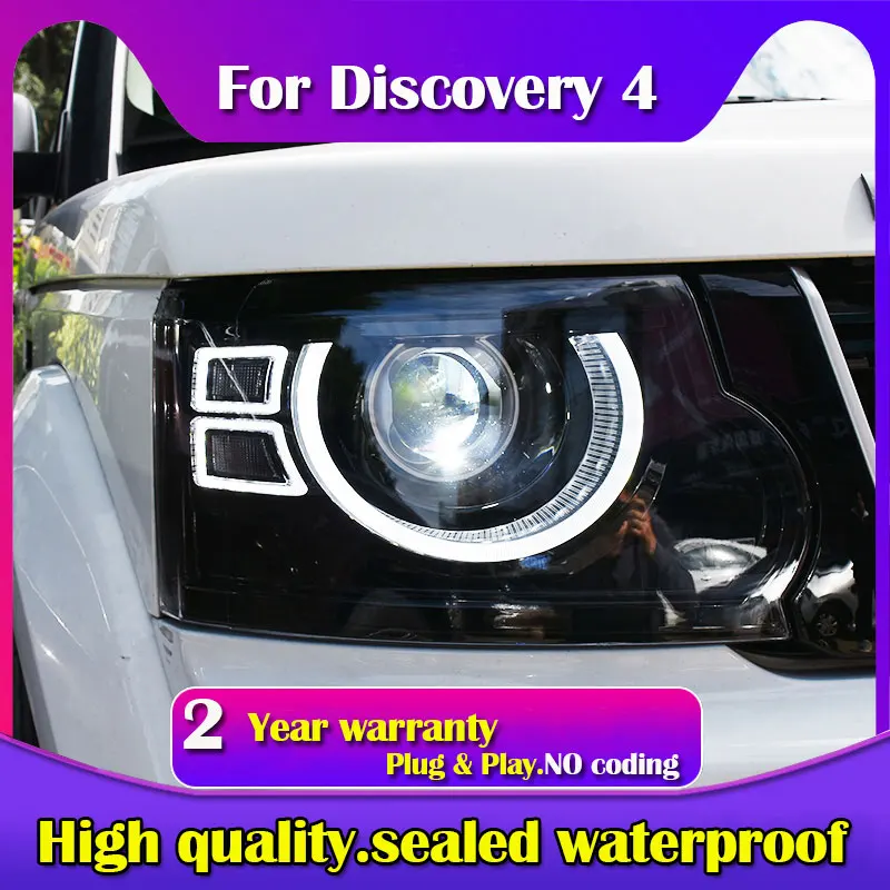 

New Car Accessories For Land Rover Discovery 4 Headlights 2010-2017 LED Headlight DRL Angel Eye Projector Lens Beam Head Light