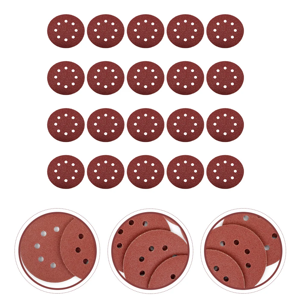 

160 Pcs Sanding Disc Useful Assorted Adhesive Round Simple 8-hole Sanding Disc Sandpaper for Polishing Sander
