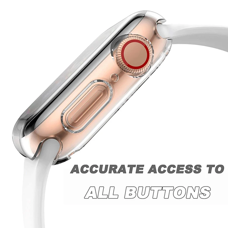 Защита экрана для Apple Watch Чехол 45 мм 41 44 40 полный бампер из ТПУ аксессуары iwatch серии