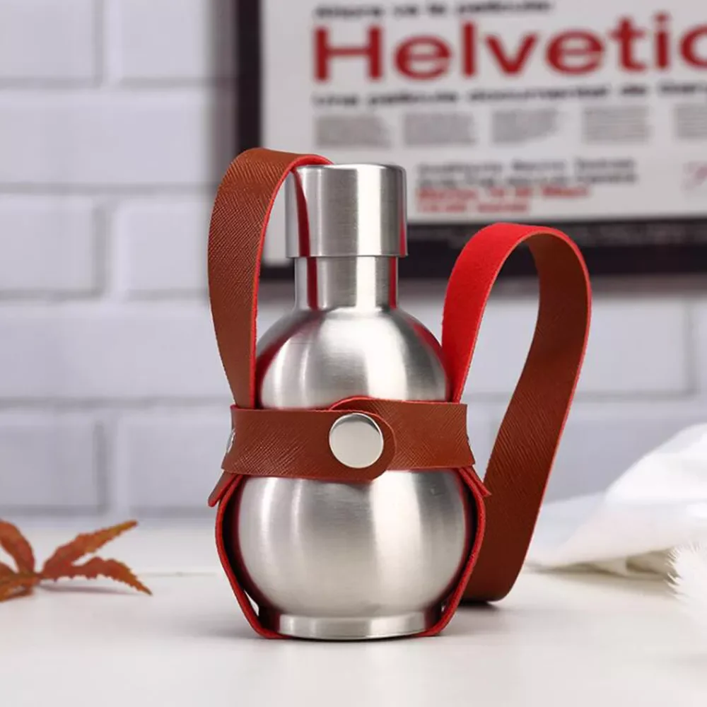 

2022New Stainless Steel Hip Flask Set 8oz Gourd Shape Flask for Alcohol Portable Outdoor Travel On Foot Wine Pot Bottle Have Hol