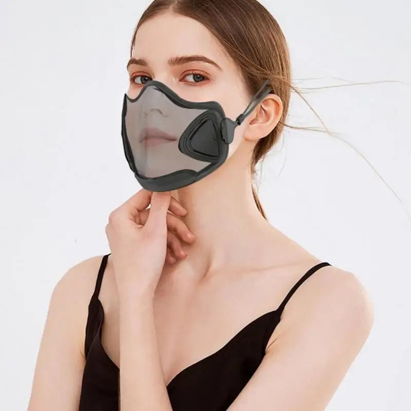 

1pcs Anti Fog Four-color Masks Face Shield For Adult Dustproof Mouth Cap Reusable Washable Clear Transparent Protective Mask