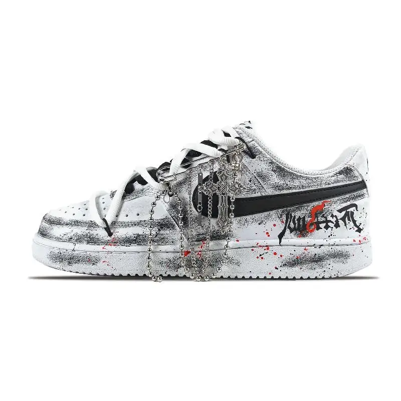 【Настроить】Nike Court Vision 1 обувь для скейтбординга мужские низкие белые/красные