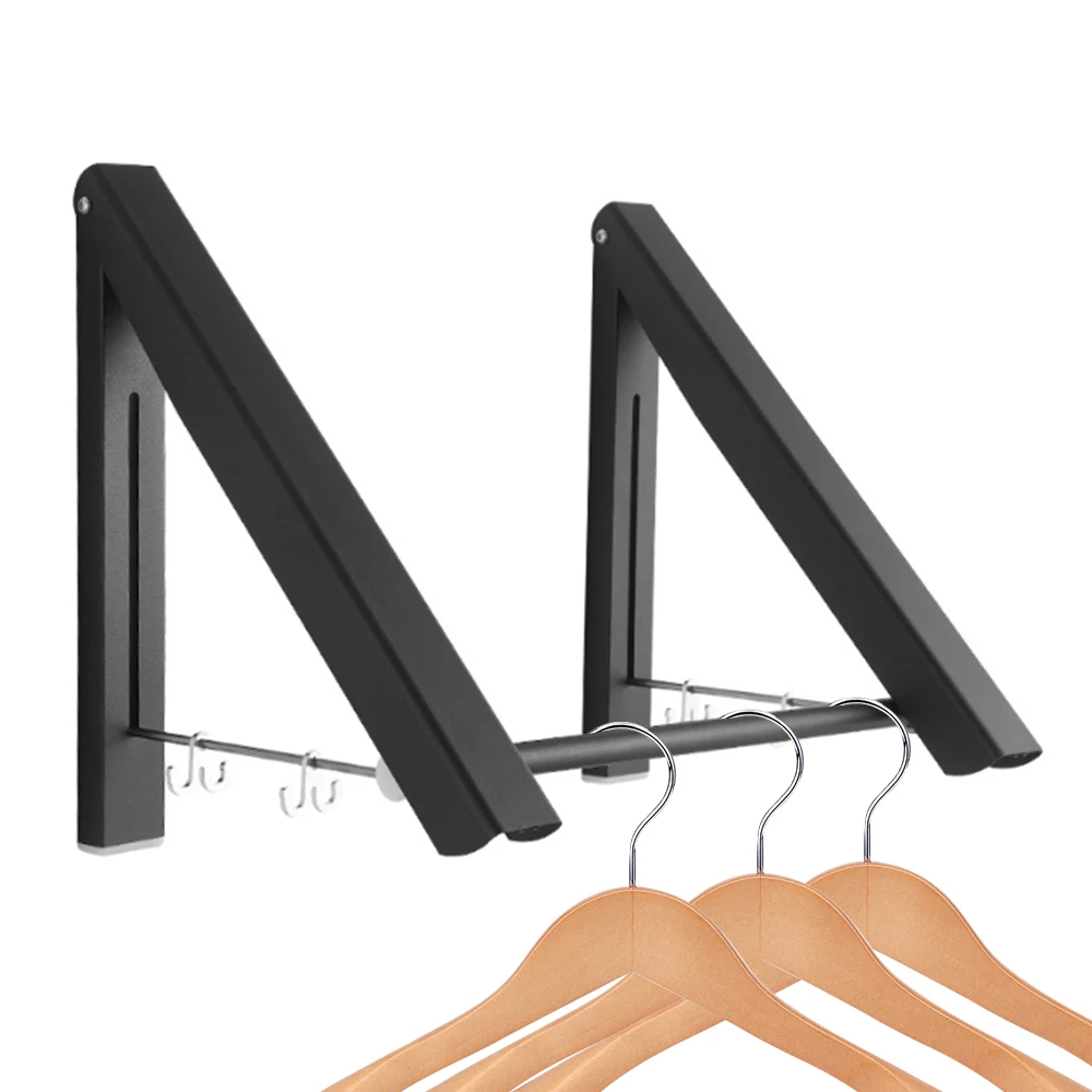 

Wall-mounted Clothes Hanger Organizer Folding Hanger Drying Rack Invisible Clothes Rail Drying Rack for Home Hotel Bathroom