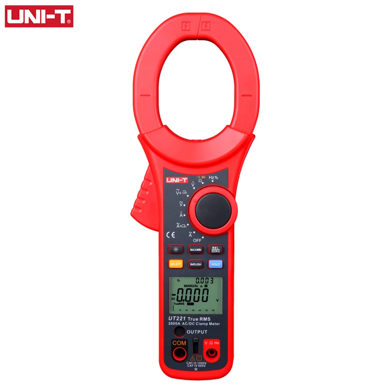 

UNI-T 2000A Digital Clamp Meter UT221 2000A AC DC Current Pliers Ammeter Voltmeter True RMS Resistance Frequency Tester