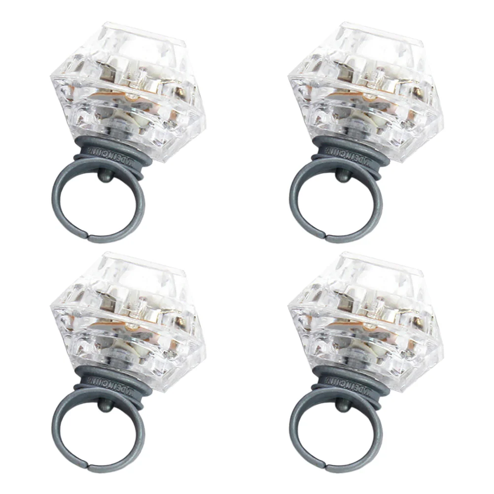 

4 Pcs Diamond Ring Finger Rings Toys Boys Girls Delicate Party Favors Flashing Glow Decor Supplies Kids Glowing Child