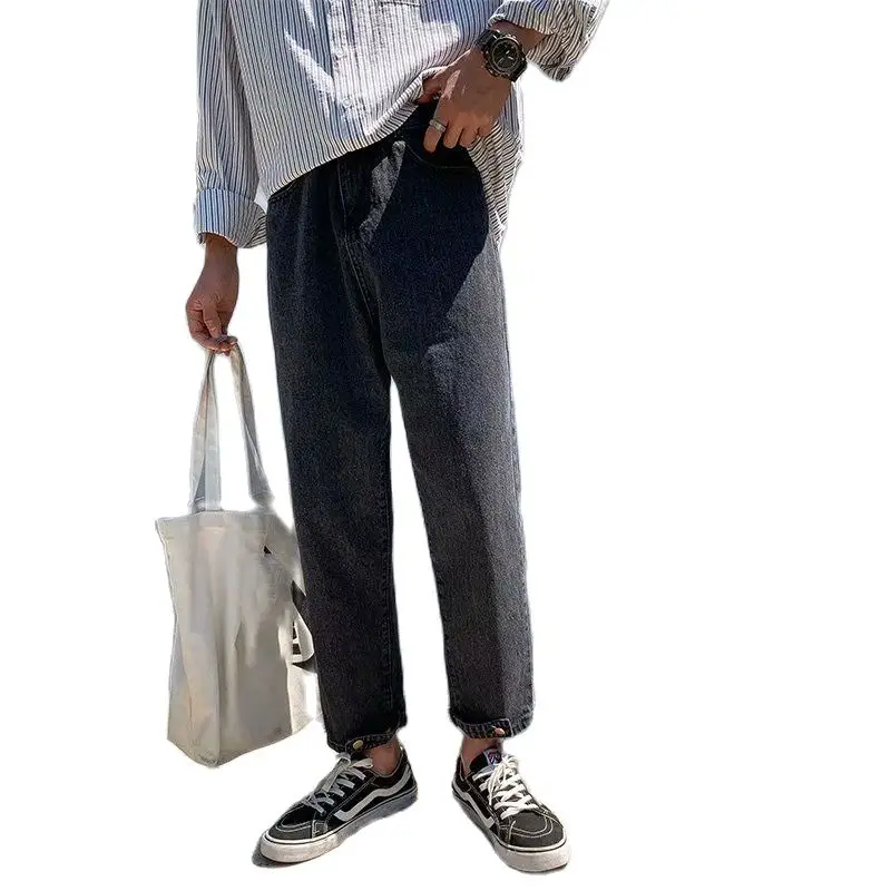 Лето 2022 модные брендовые прямые джинсы Мужские корейские свободные широкие