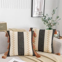nordic embroidery cushion cover with tassels decorative sofa pillowcase boho livingroom pillow cushion cover luxury home decor