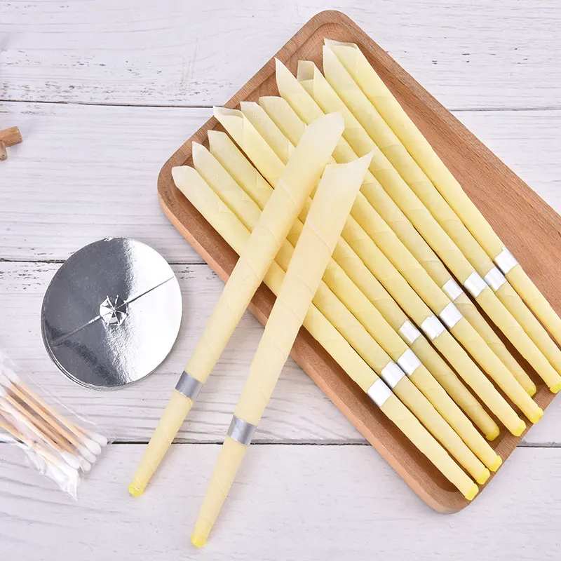 

10Pcs Beewax Ear Candles Ear Wax Removal Tool Indiana Aromatherapy Ear Candle beauty health