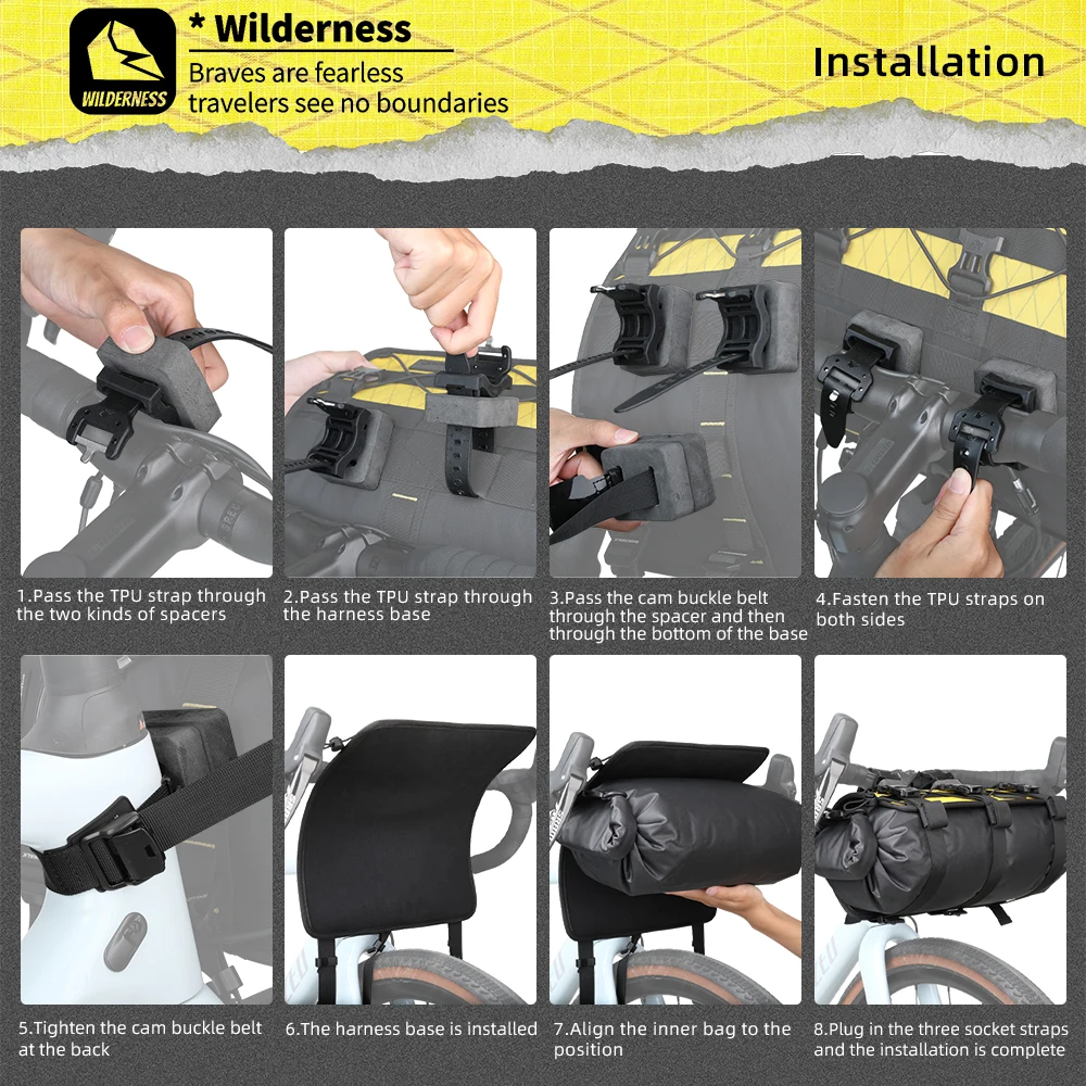 Велосипедная сумка на руль Rhinowalk 8L-13L водонепроницаемая для Mtb дорожный гравийный