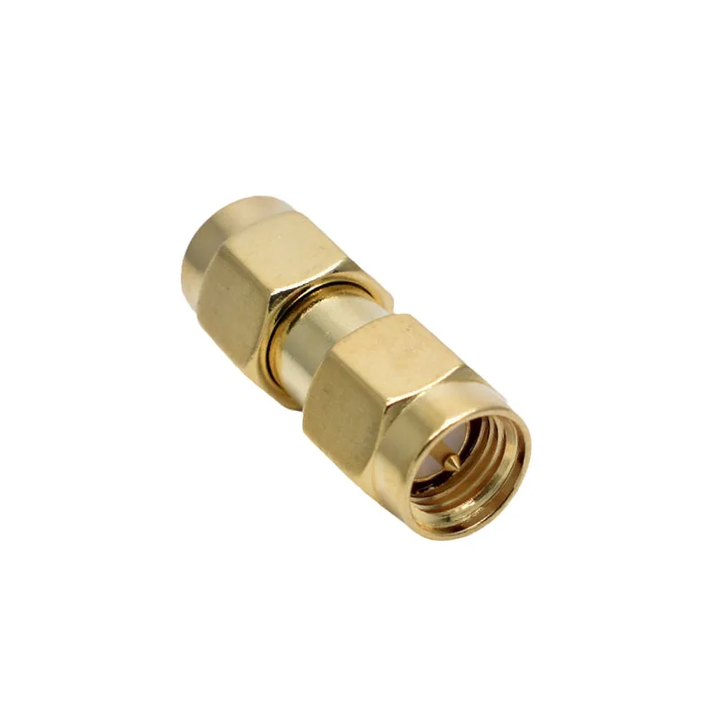 Lot 10pcs New Brass Connector Adapter SMA Male Plug to SMA Male Plug RF Coaxial Converter Straight Drop Shipping