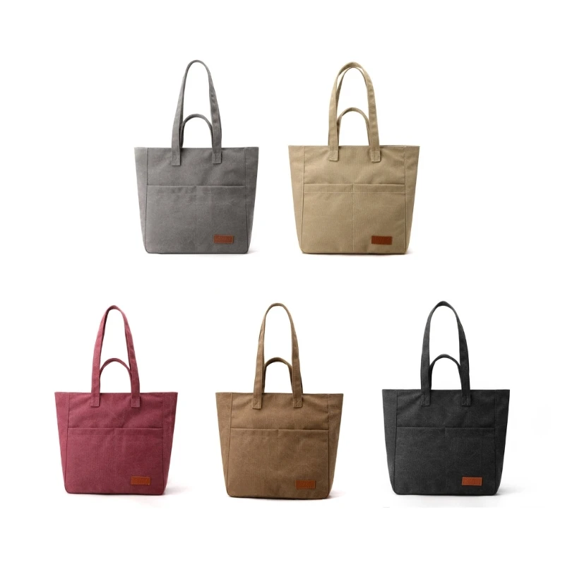 

Shoulder Bag Large Capacity Solid Color Bag Girl Women Versatile Canvas Tote Bag