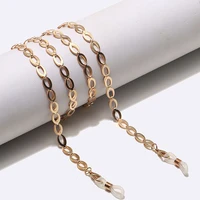 fashion simple gold color oval glasses rope metal glasses chain sunglasses lanyard for women men