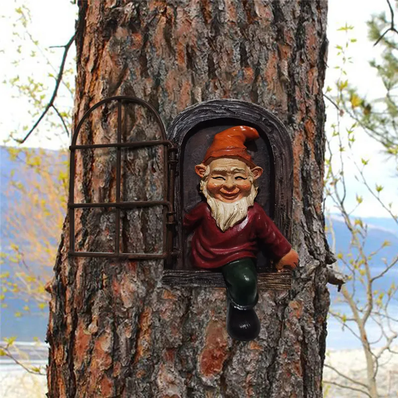 

Resin Elf Garden Gnome Naughty Crafts Dwarf Statue Outdoor Landscape Sculpture Fairy Figurines Decoration Home Room Decor 2022