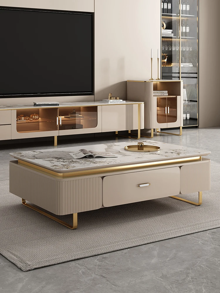 

Мраморный чайный столик, Роскошный Современный Простой прямоугольный чайный столик, комбинированная итальянская Минималистичная Скандинавская мебель для гостиной