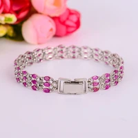 meibapj natural ruby gemstone wide bracelet 925 sterling silver red stone bangle for women fine wedding jewelry