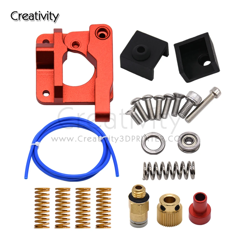 

MK8 Red Extruder For 3D Printer Aluminum Exruder Kit Leveling Spring PETG Tube MK8 Silicone Case For Ender 3 CR10