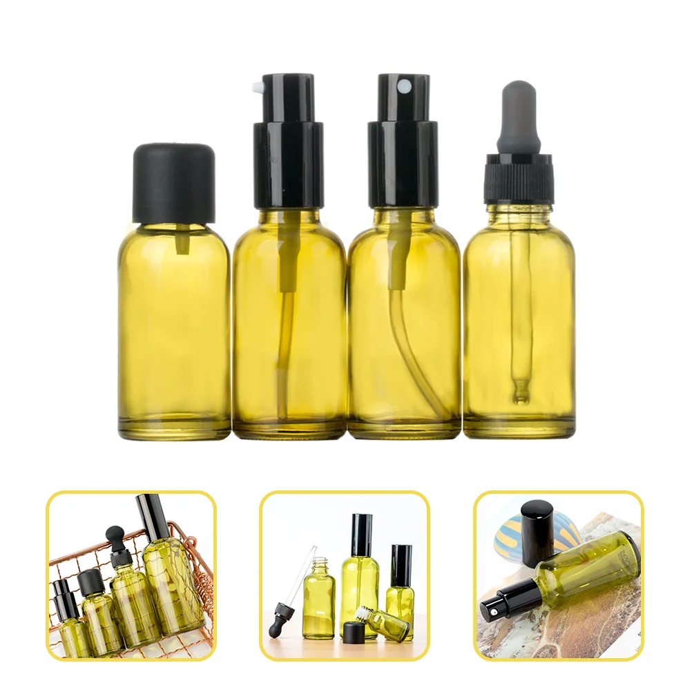 

4pcs Cosmetics Glass Sub Bottle Spray Bottles for Cosmetics Essential Oils 5ml